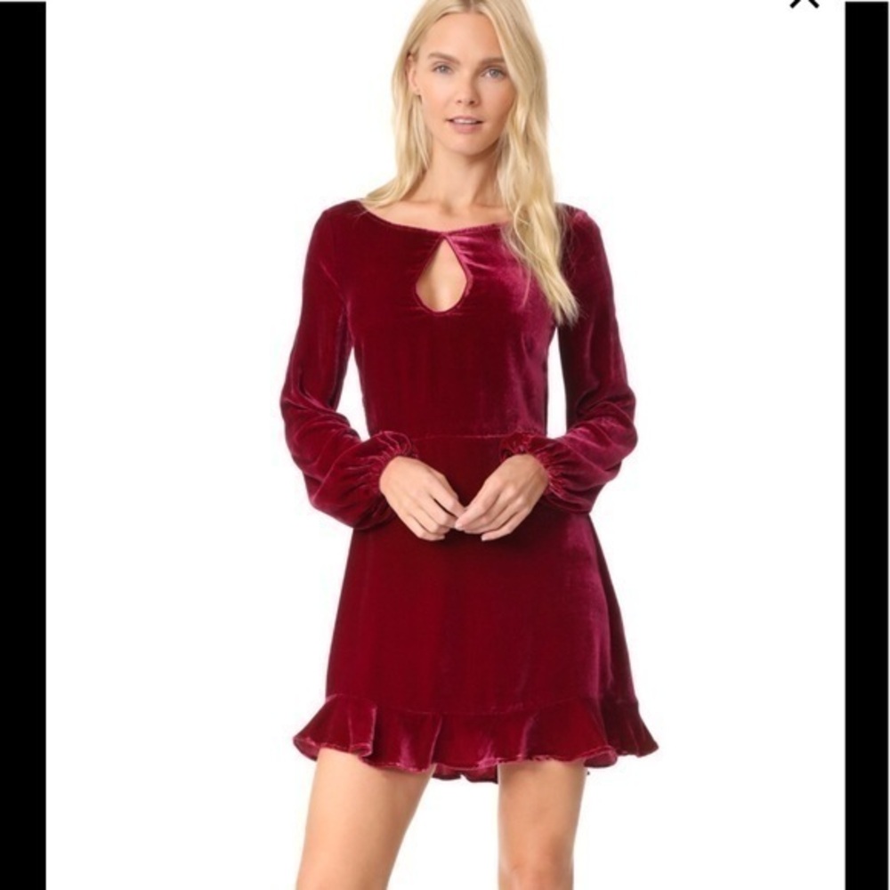 NWT For Love & Lemons Stretch Velvet Mini Dress